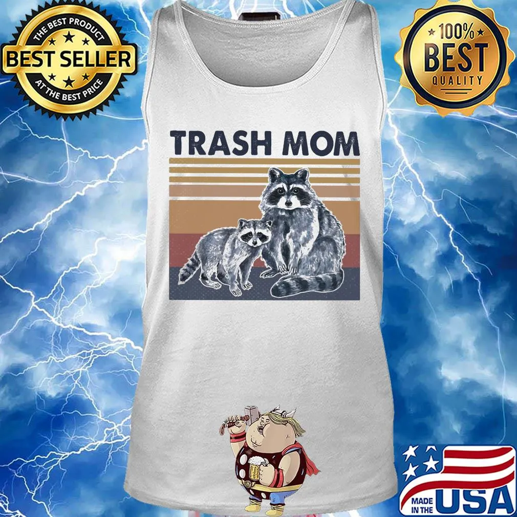 Raccoon trash mom vintage retro s Tank top