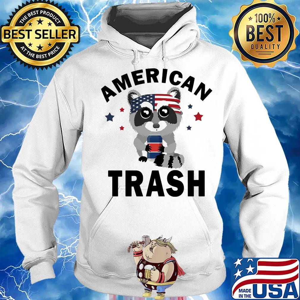 Racoon American trash flag veteran Independence day s Hoodie