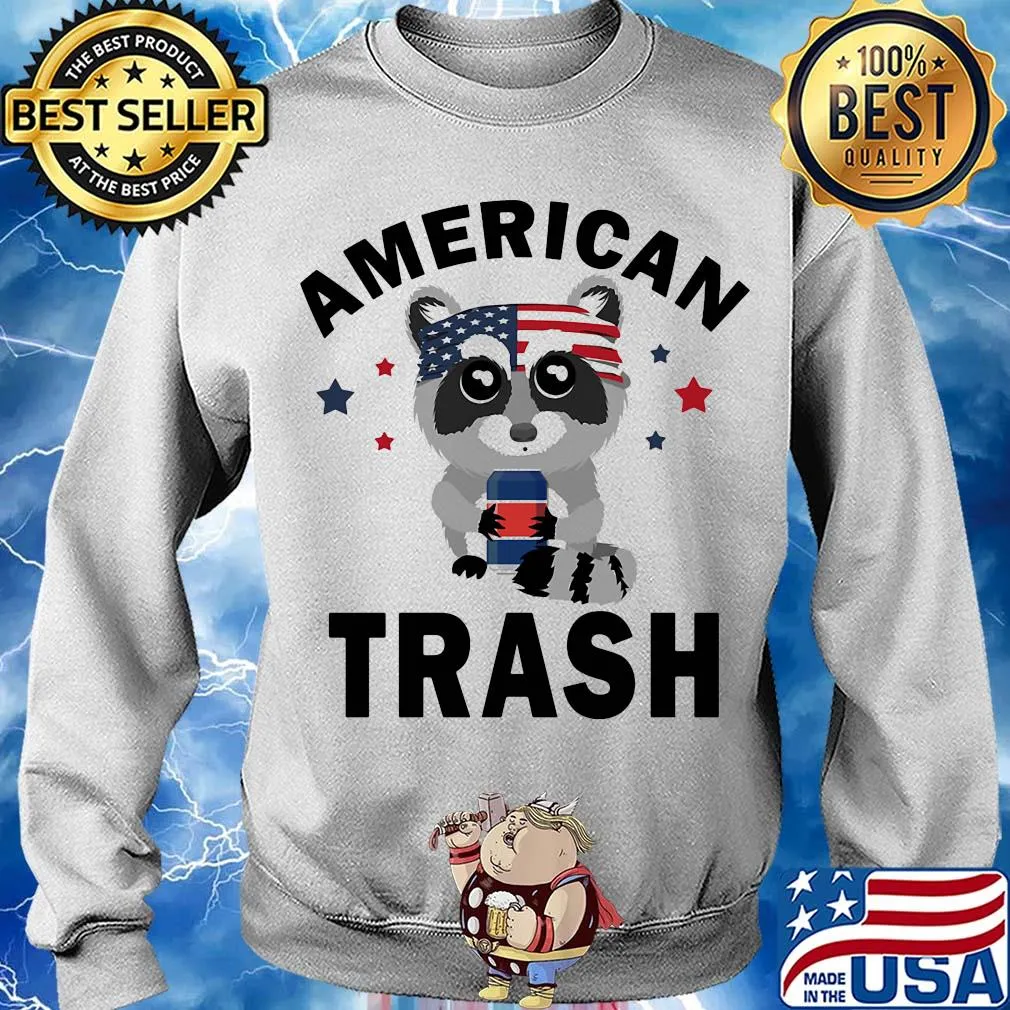 Racoon American trash flag veteran Independence day s Sweater