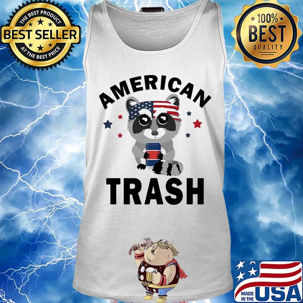 Racoon American trash flag veteran Independence day s Tank top