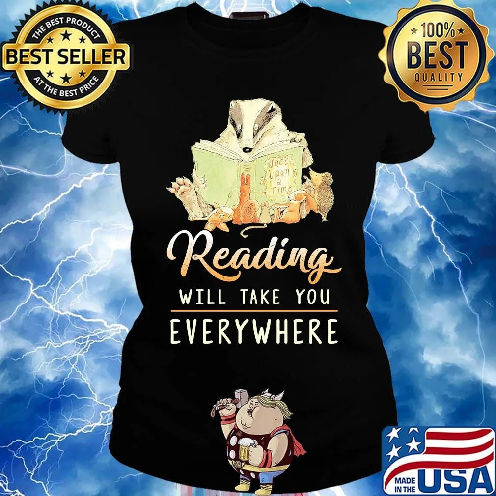 Rading Will Take You Everywhere Book Squirrel Shirt Ladies tee