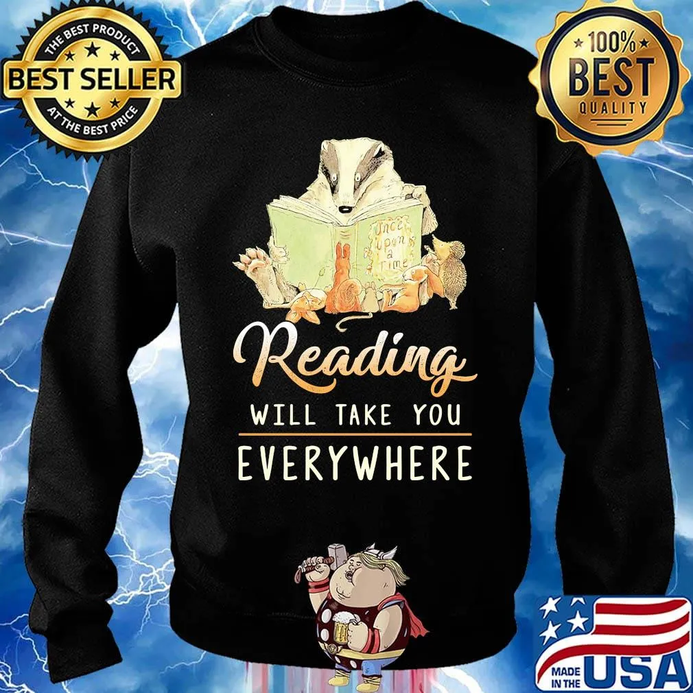Rading Will Take You Everywhere Book Squirrel Shirt Sweater