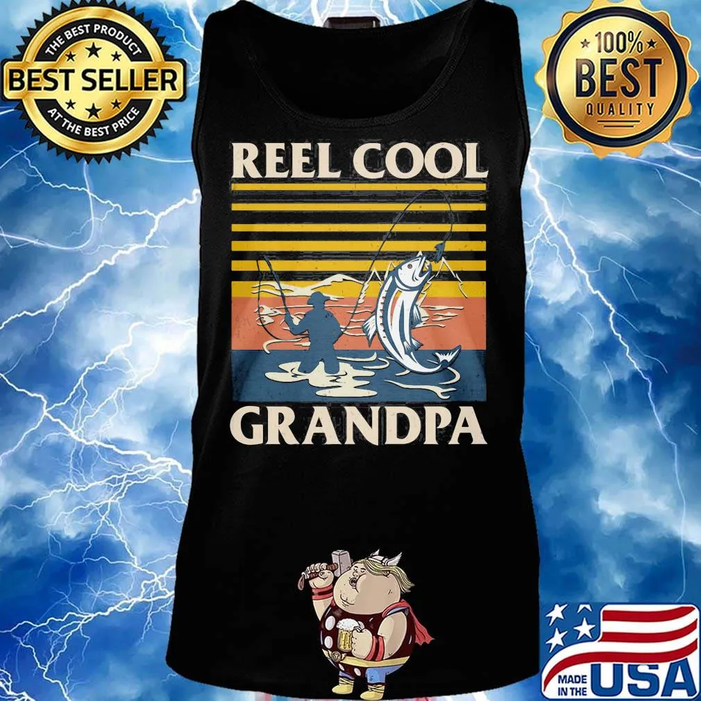 Reel Cool Grandpa Fishing Vintage Retro Shirt Tank top