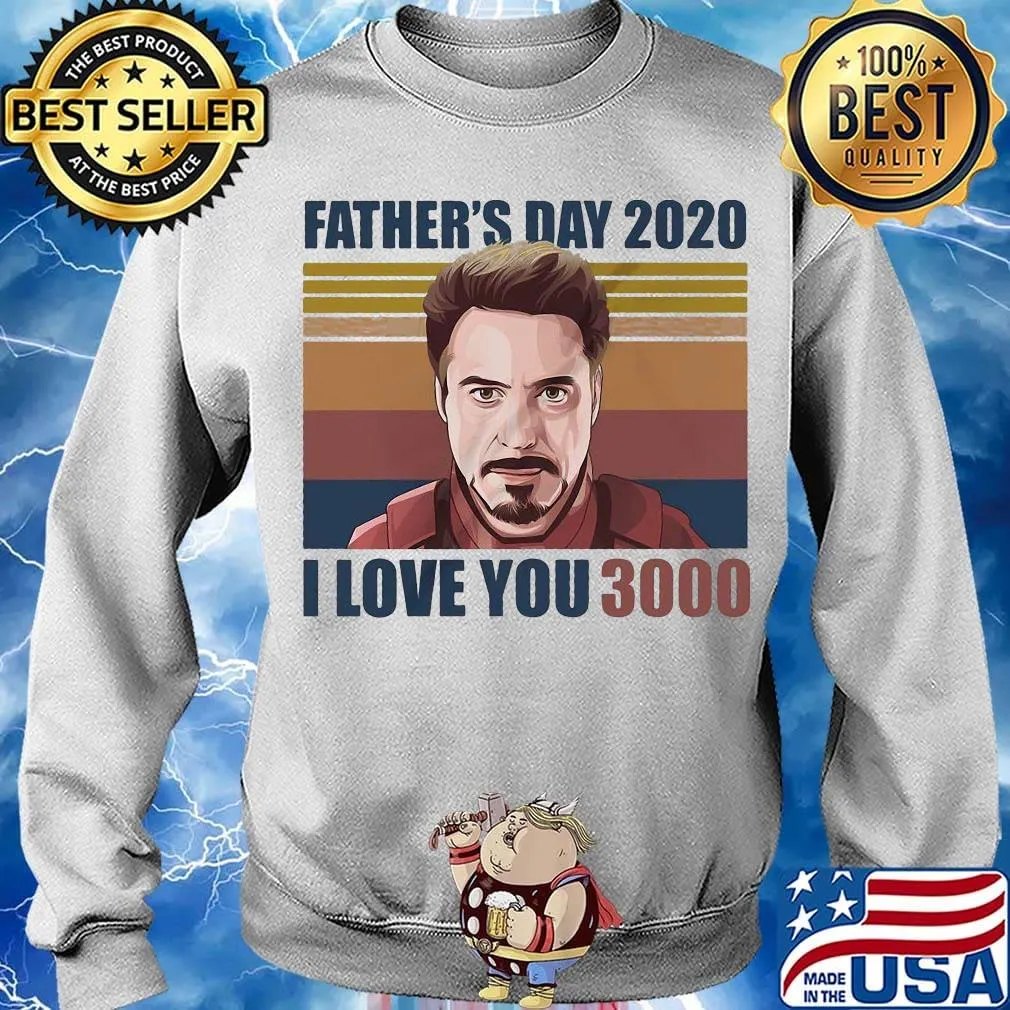 Robert downey jr iron man father's day 2020 i love you 3000 vintage retro s Sweater