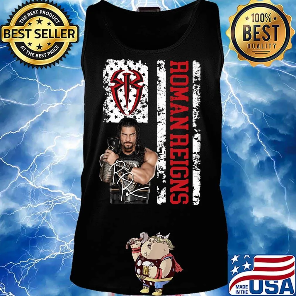 Roman reigns signature american flag independence day s Tank top