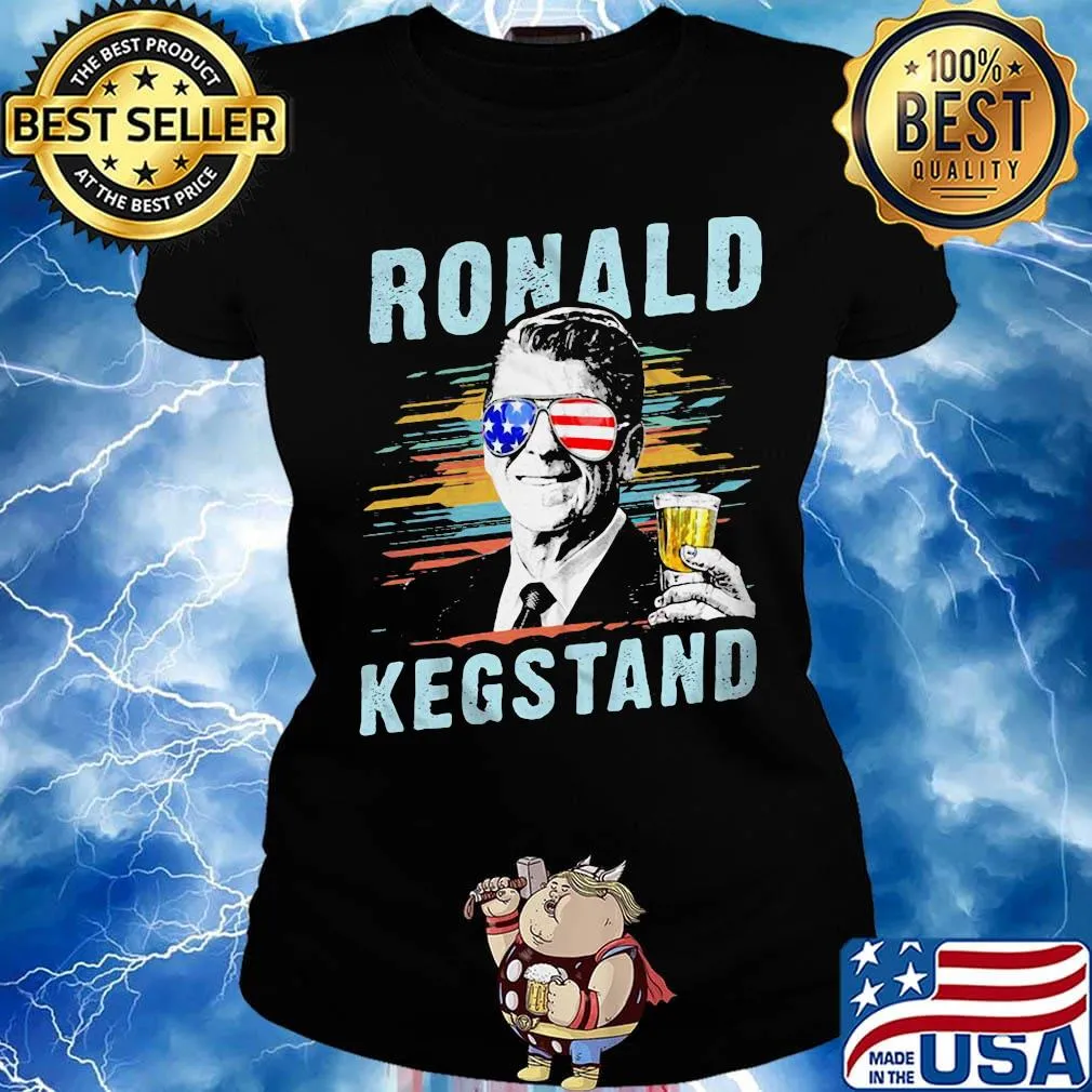 Ronald kegstand drink american flag independence day s Ladies tee