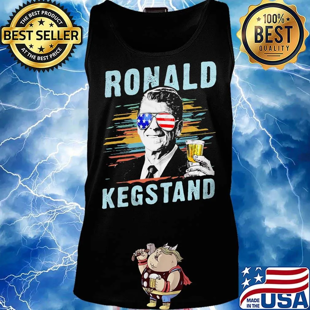 Ronald kegstand drink american flag independence day s Tank top