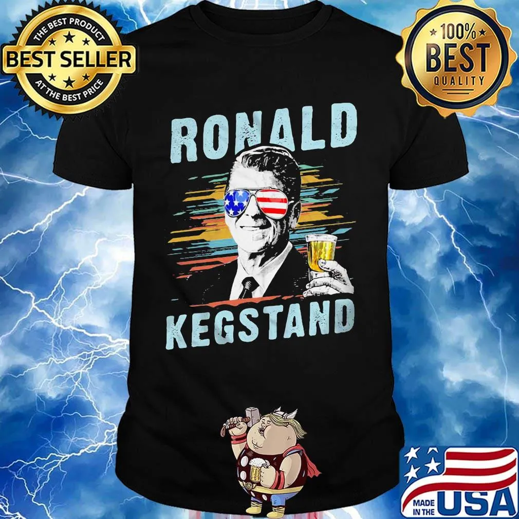 Ronald kegstand drink american flag independence day shirt