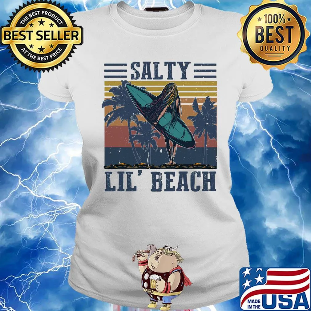 Salty lil' beach vintage retro s Ladies tee