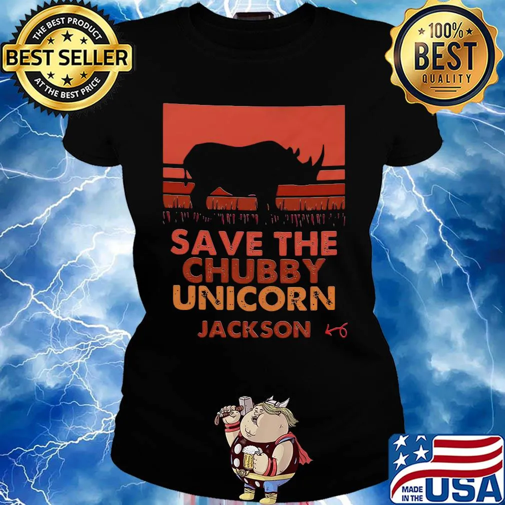 Save the chubby unicorn jackson vintage s Ladies tee