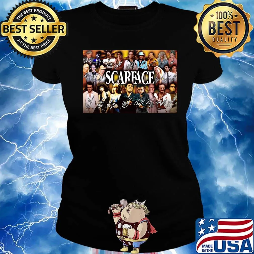 Scarface movie characters signatures poster s Ladies tee