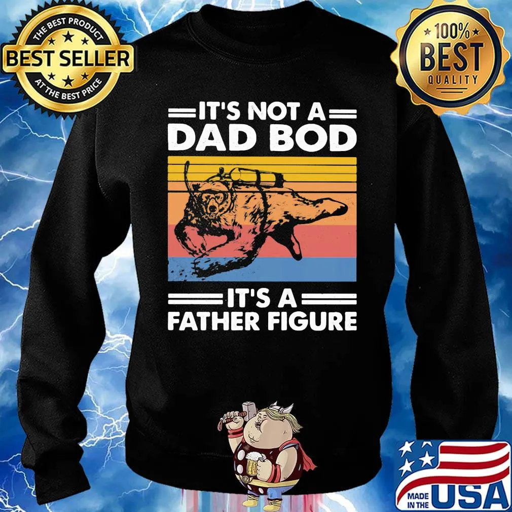 Scuba diving bear it's not a dad bod it's father figure father's day vintage retro s Sweater