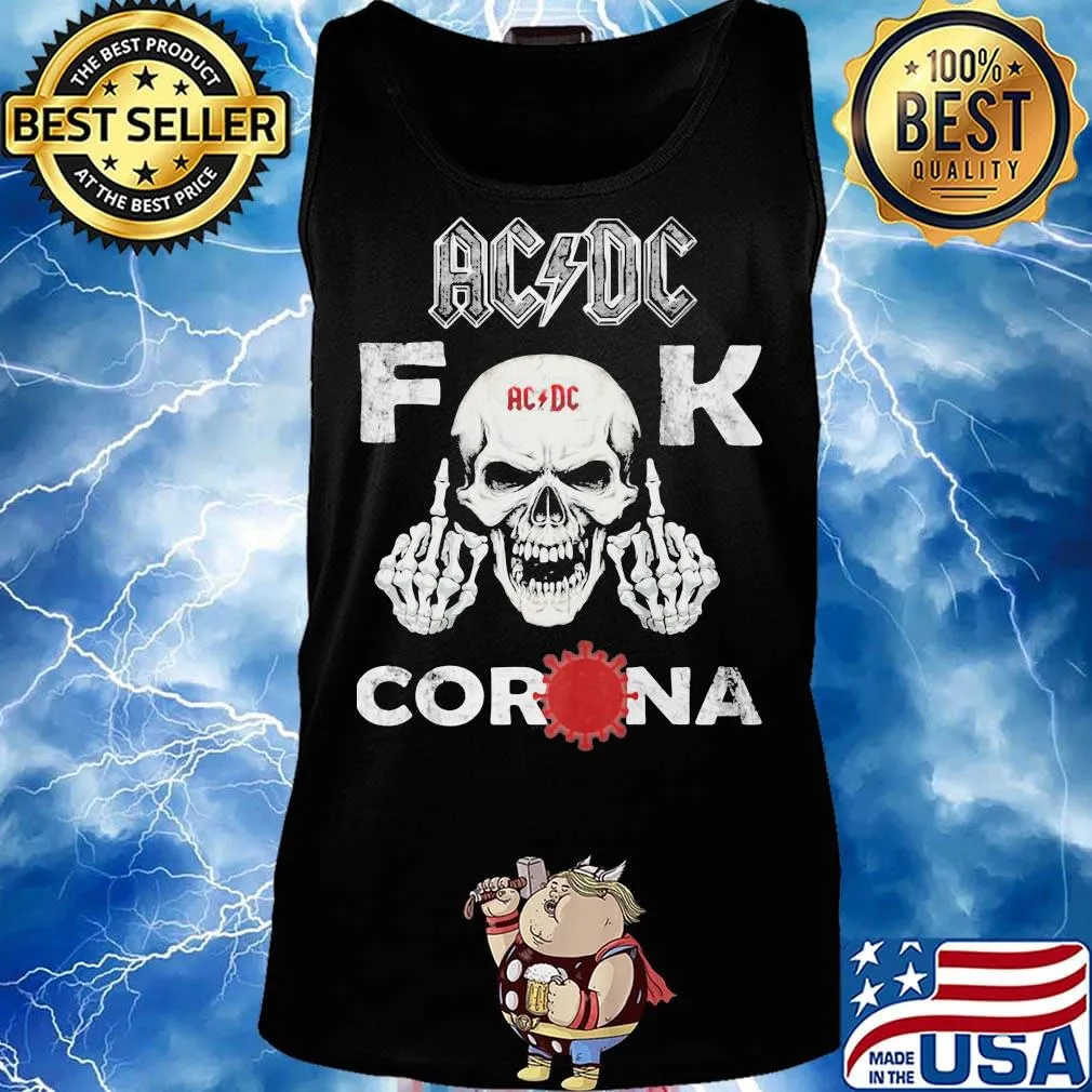 Skull acdc fuck corona covid-19 s Tank top