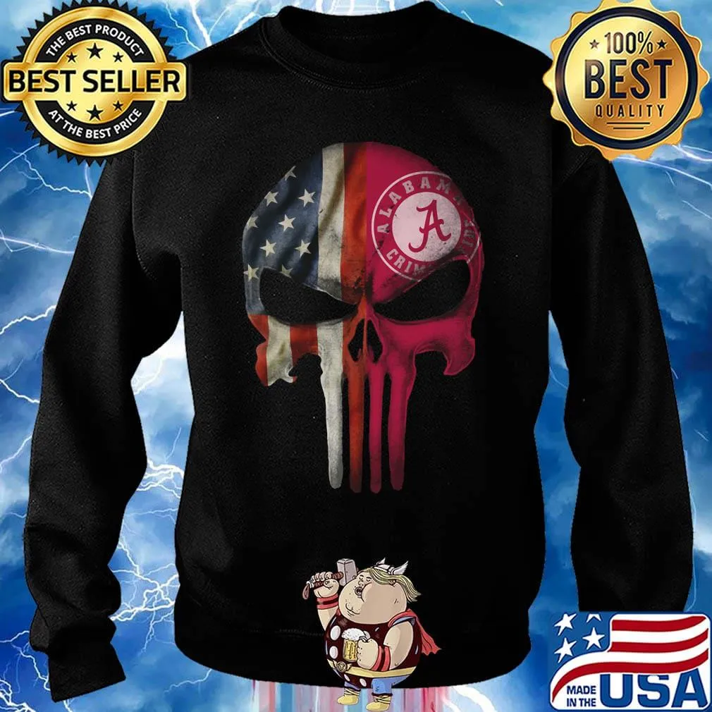 Skull american flag alabama crimson tide independence day s Sweater
