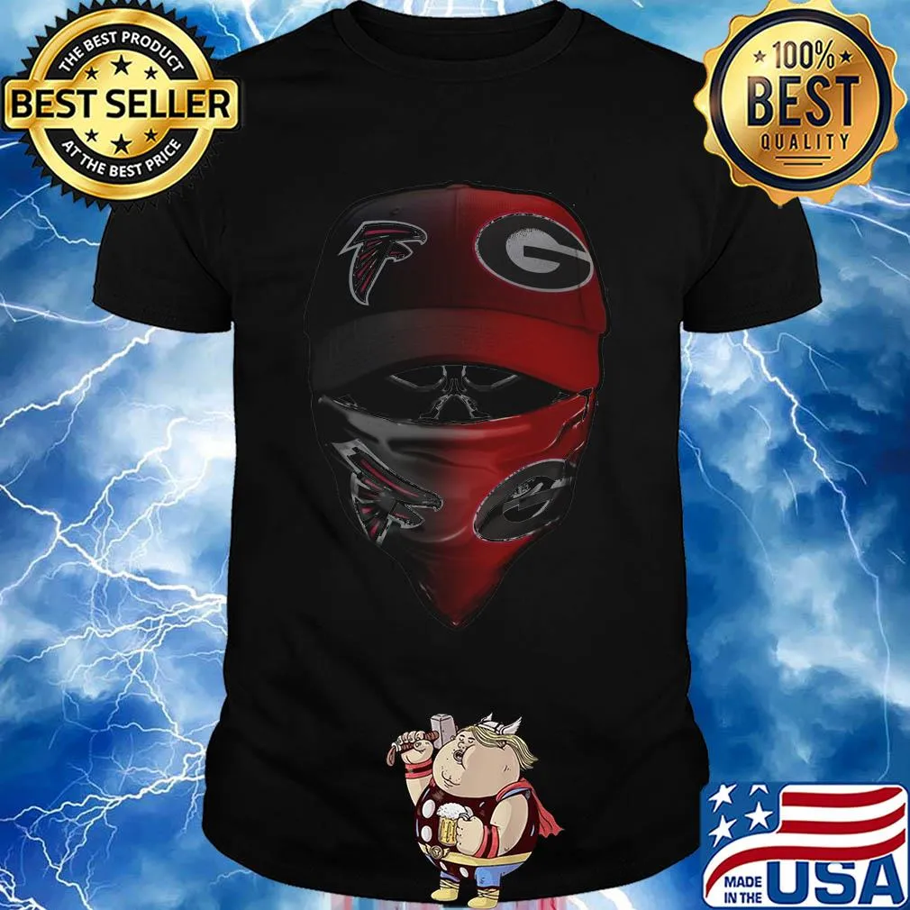 Skull mask atlanta falcons and green bay packers shirt