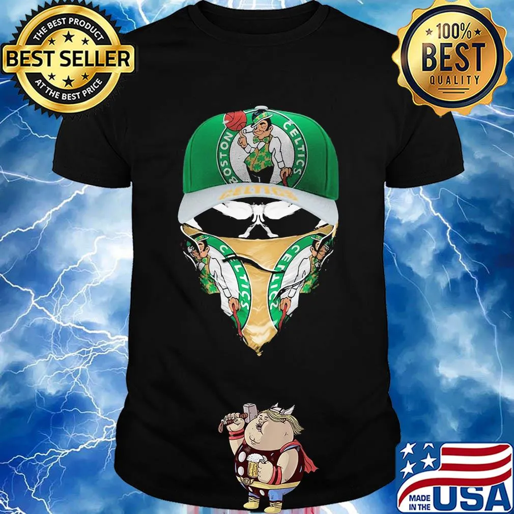 Skull mask boston celtics basketball shirt