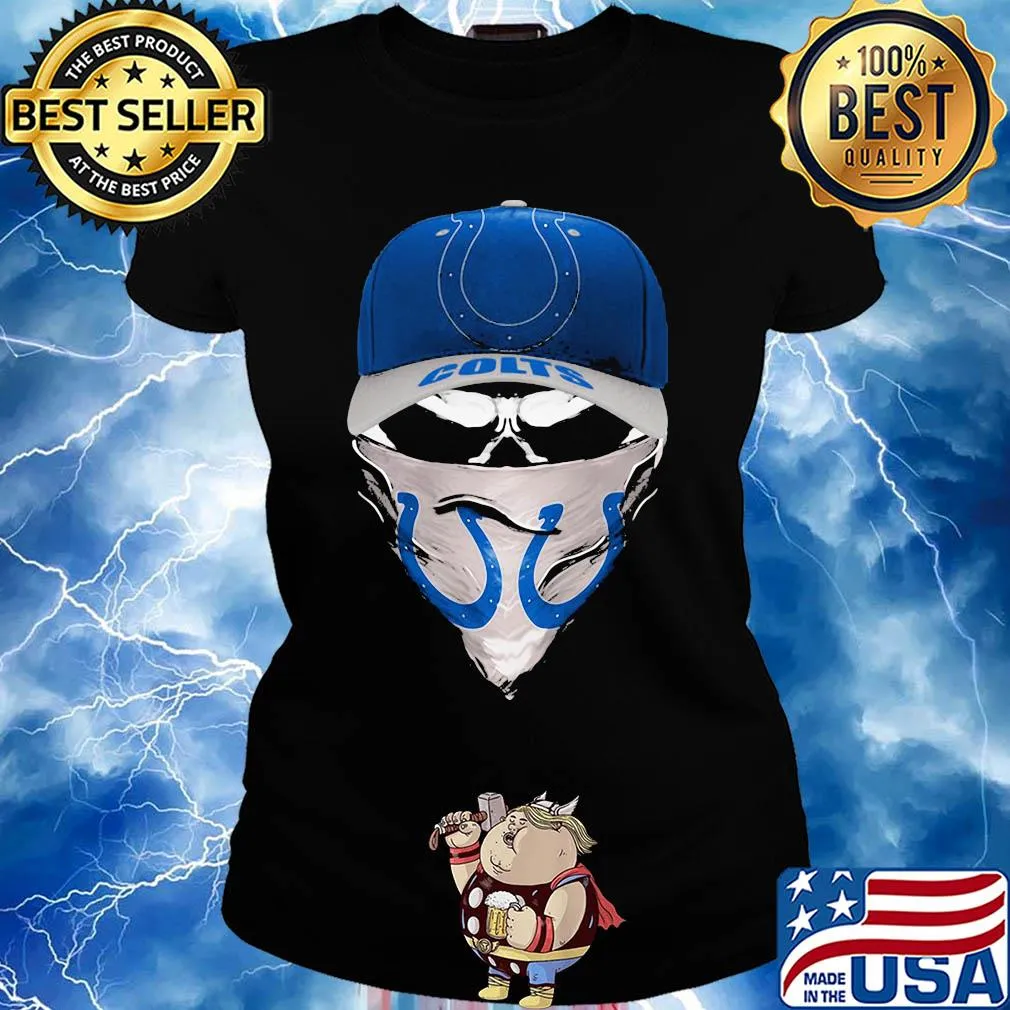 Skull mask indianapolis colts football s Ladies tee
