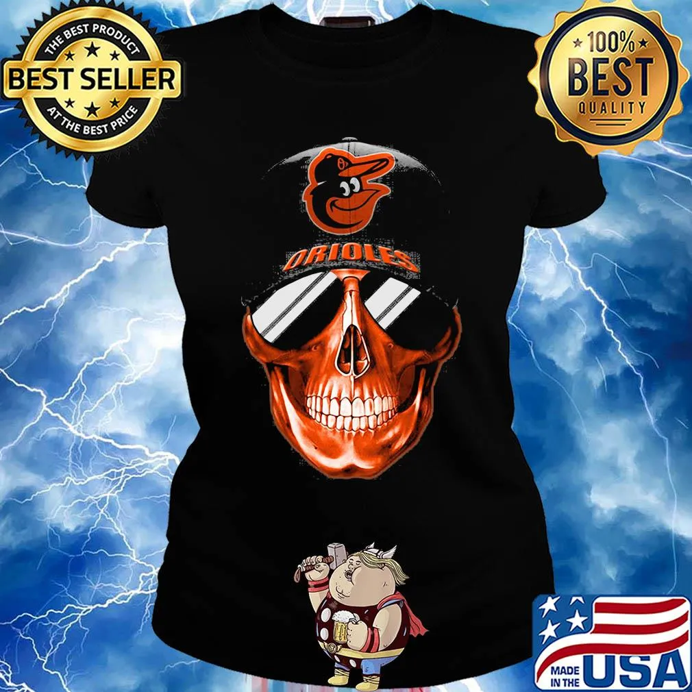 Skull smile baltimore orioles baseball s Ladies tee