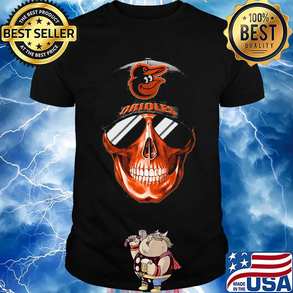 Skull smile baltimore orioles baseball shirt
