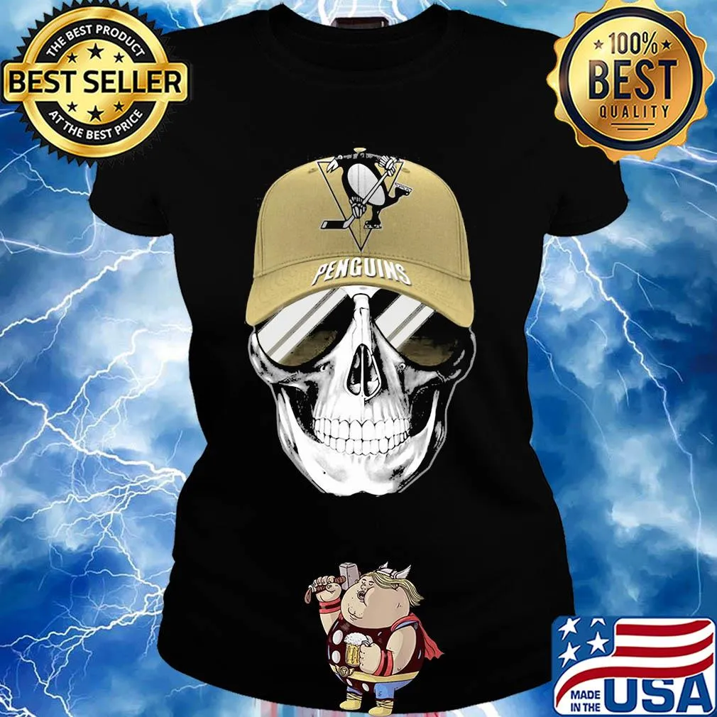 Skull smile pittsburgh penguins hockey s Ladies tee