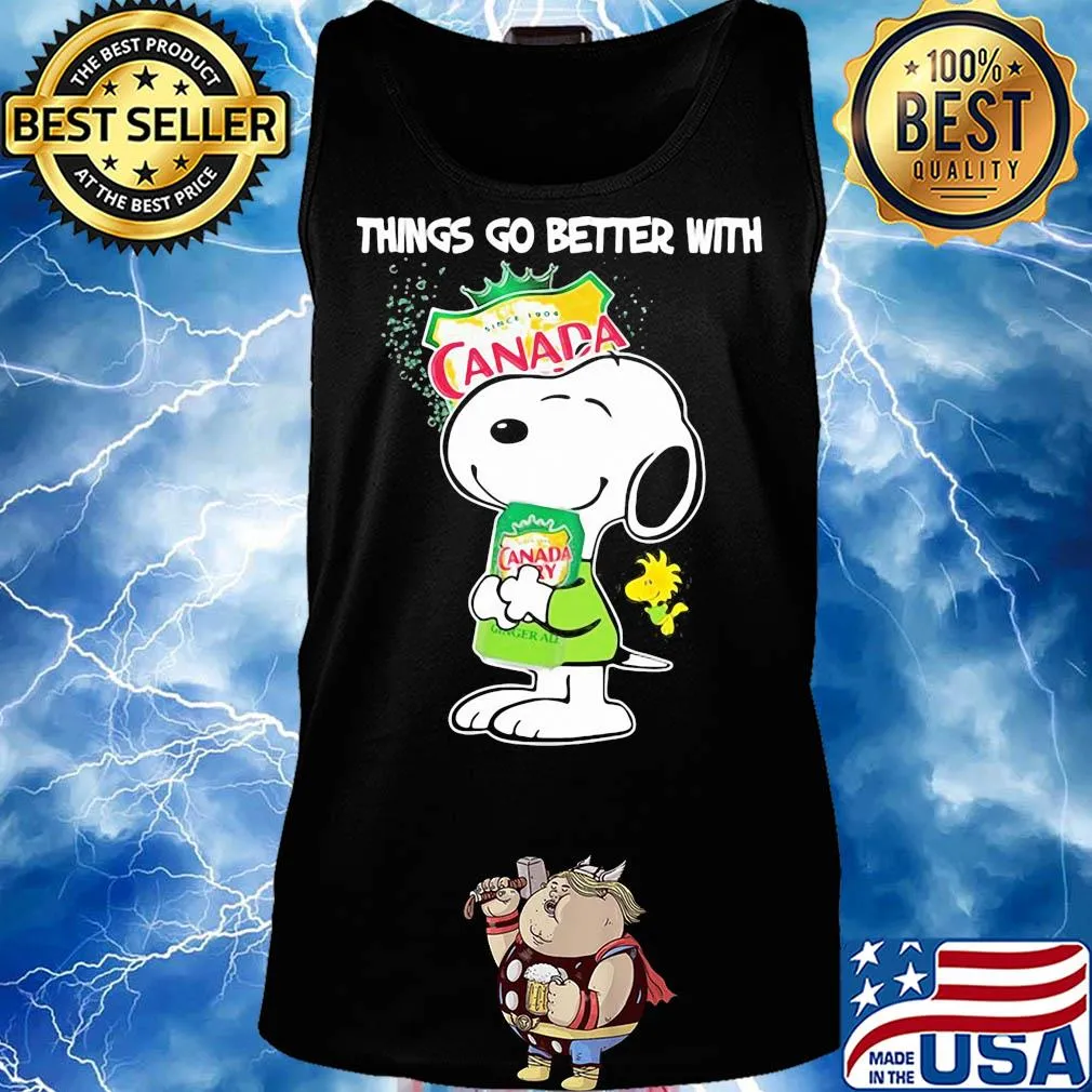 Snoopy and woodstock things go better with canada dry s Tank top