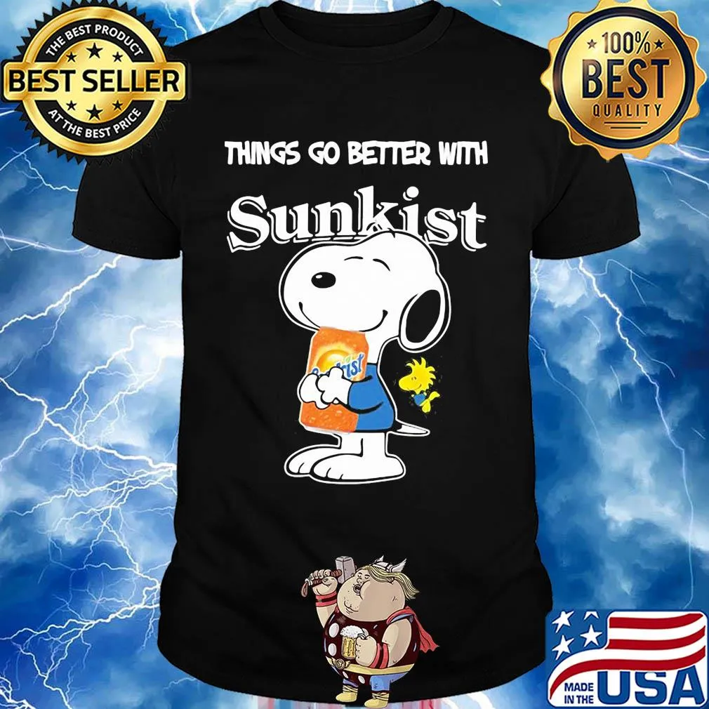 Snoopy and woodstock things go better with sunkist shirt