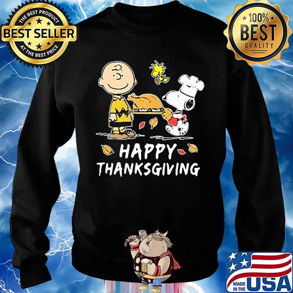 Snoopy charlie brown and woodstock happy thanksgiving s Sweater