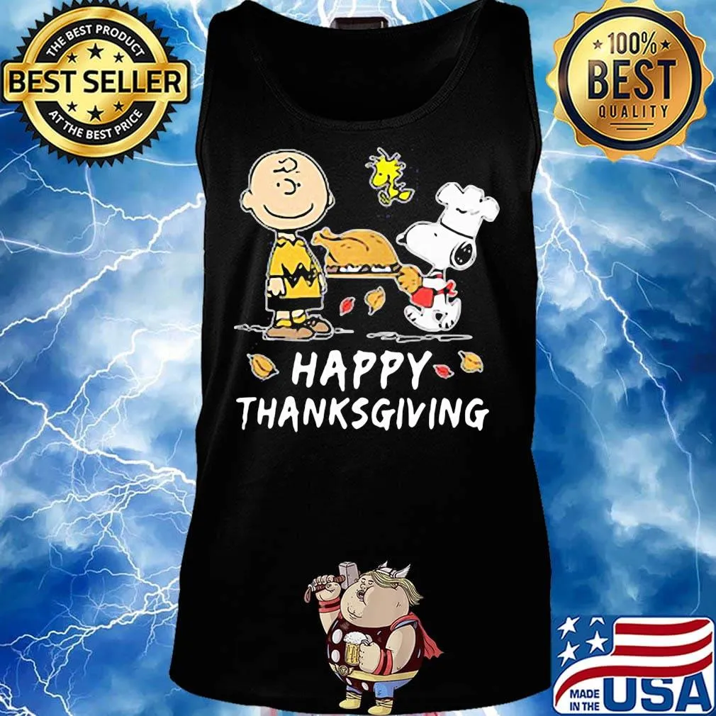 Snoopy charlie brown and woodstock happy thanksgiving s Tank top