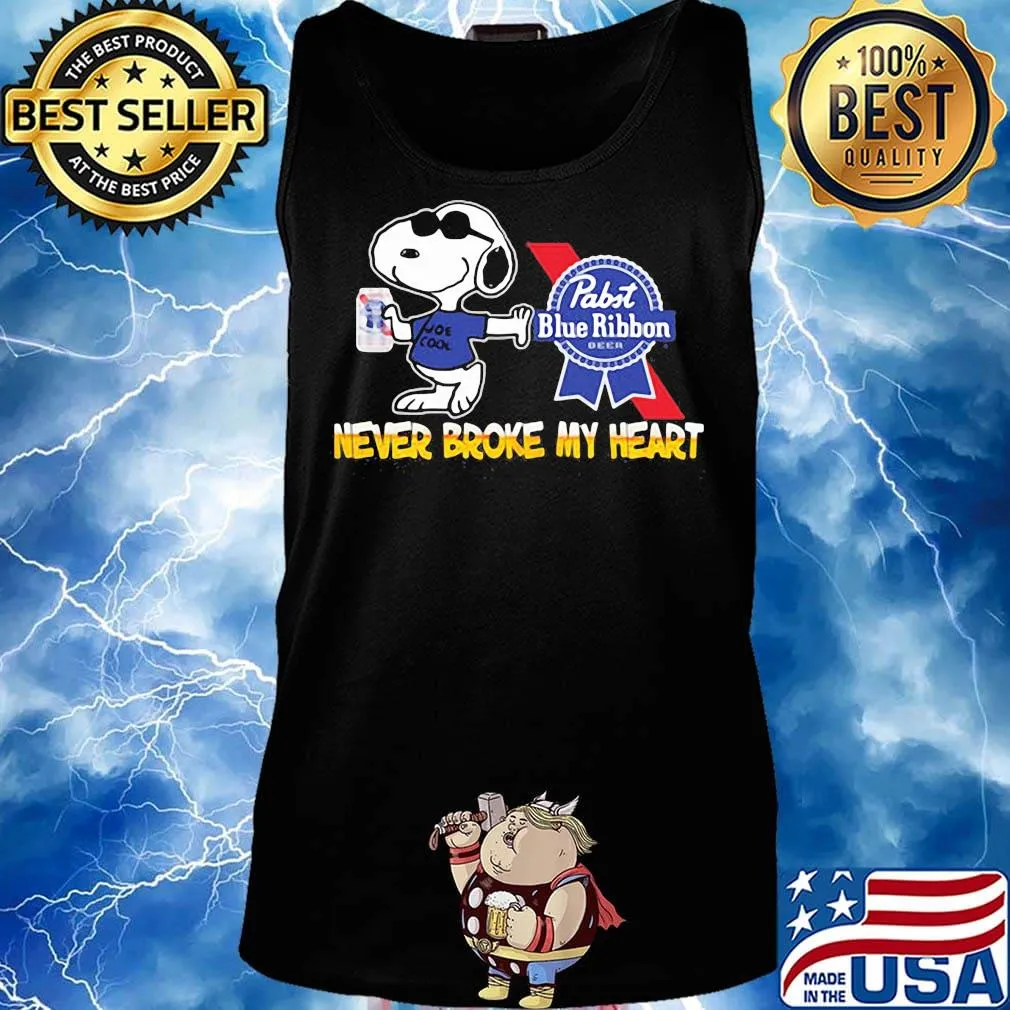 Snoopy drink pabst blue ribbon beer never broke my heart s Tank top