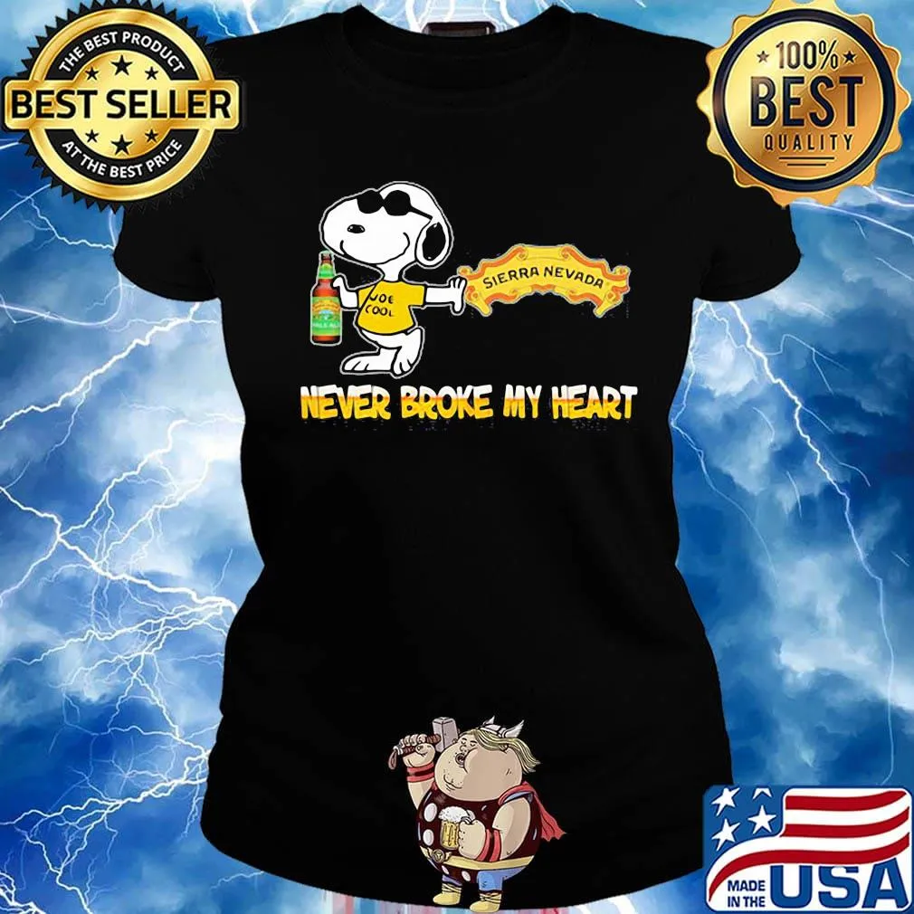Snoopy hard woodchuck cider beer never broke my heart s Ladies tee