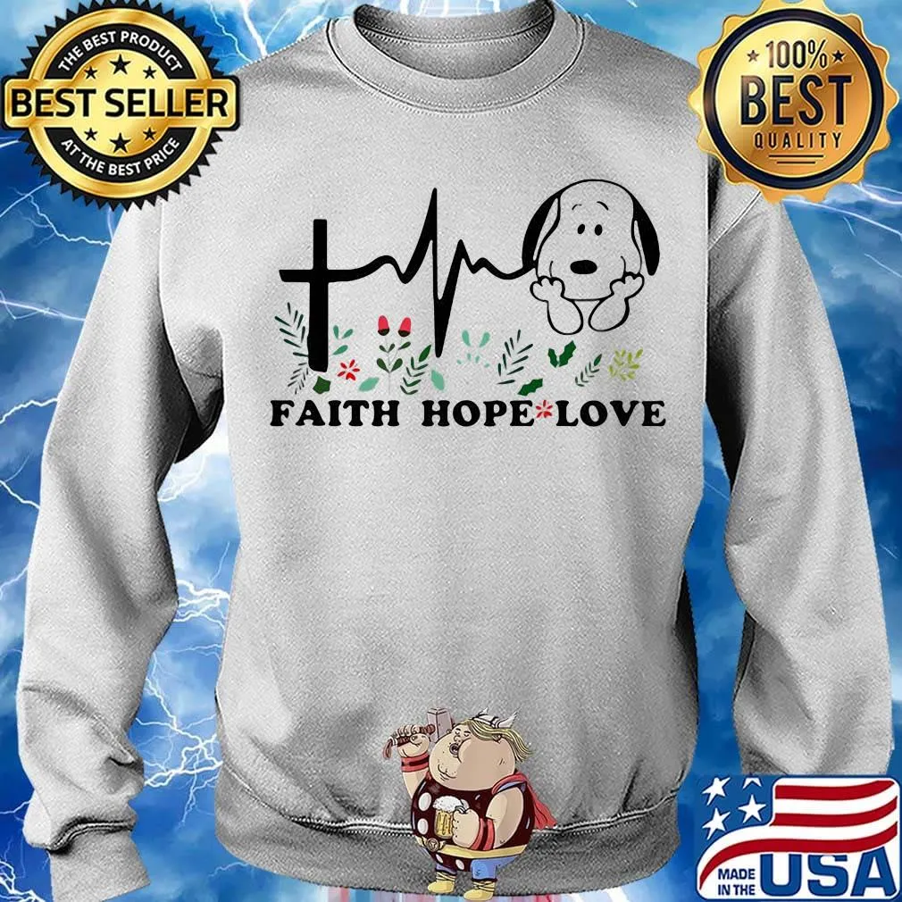 Snoopy heartbeat faith hope love s Sweater