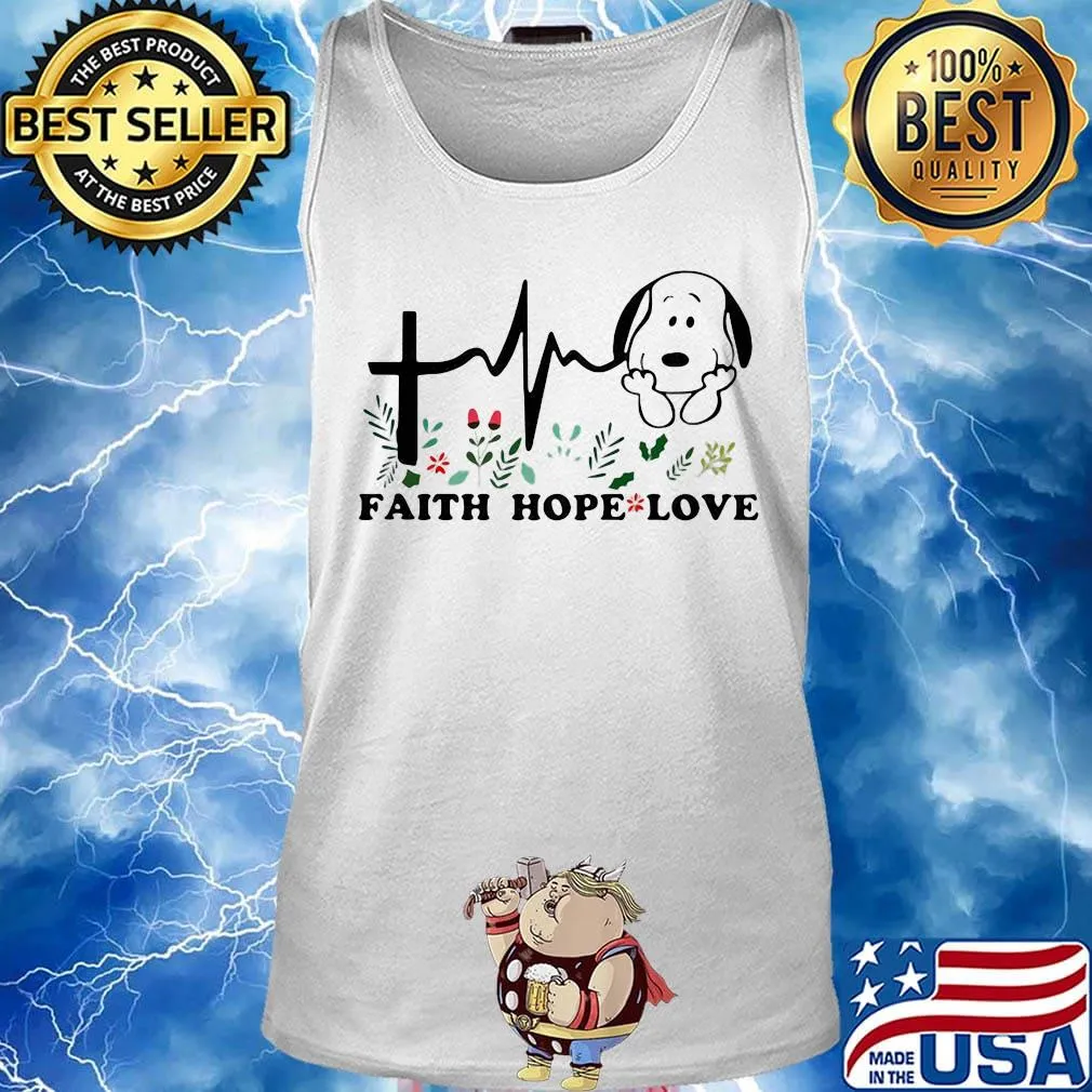 Snoopy heartbeat faith hope love s Tank top