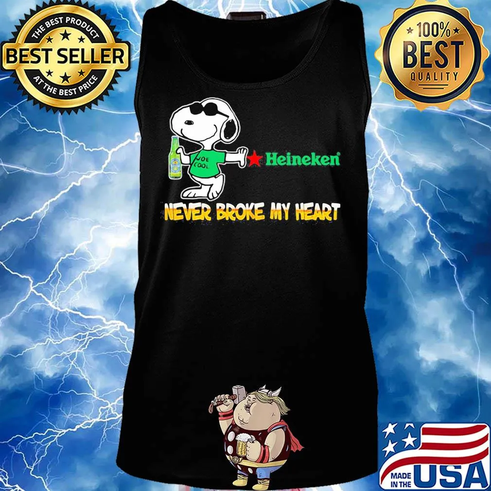 Snoopy heineken beer never broke my heart s Tank top