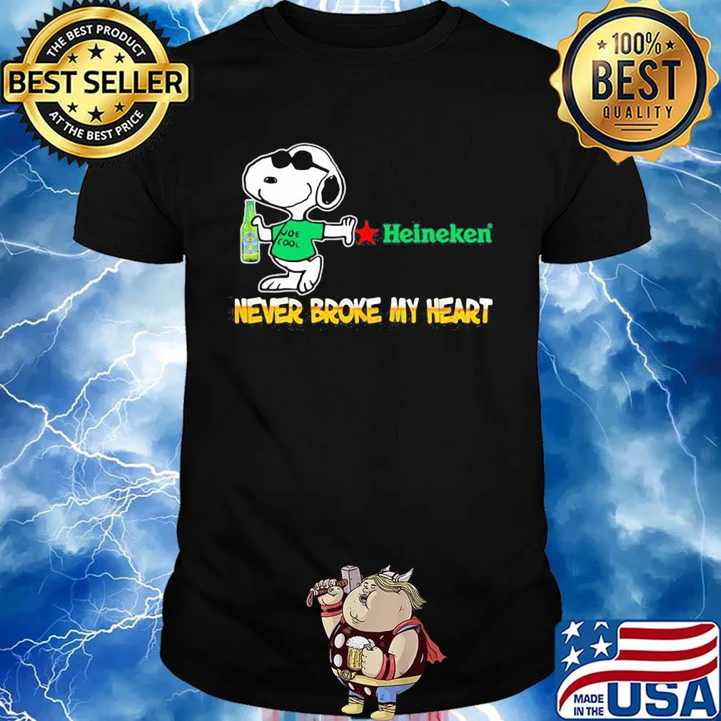 Snoopy heineken beer never broke my heart shirt