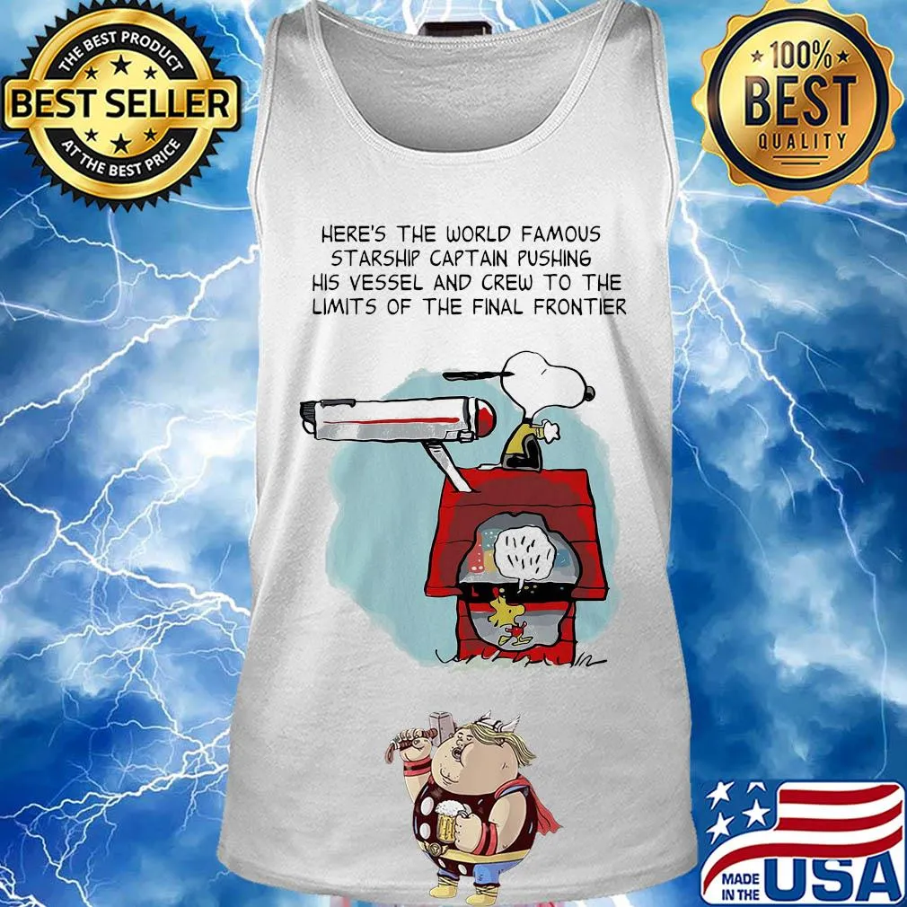 Snoopy home here's the world famous starship captain pushing his vessel and crew to the limits of the final frontier s Tank top