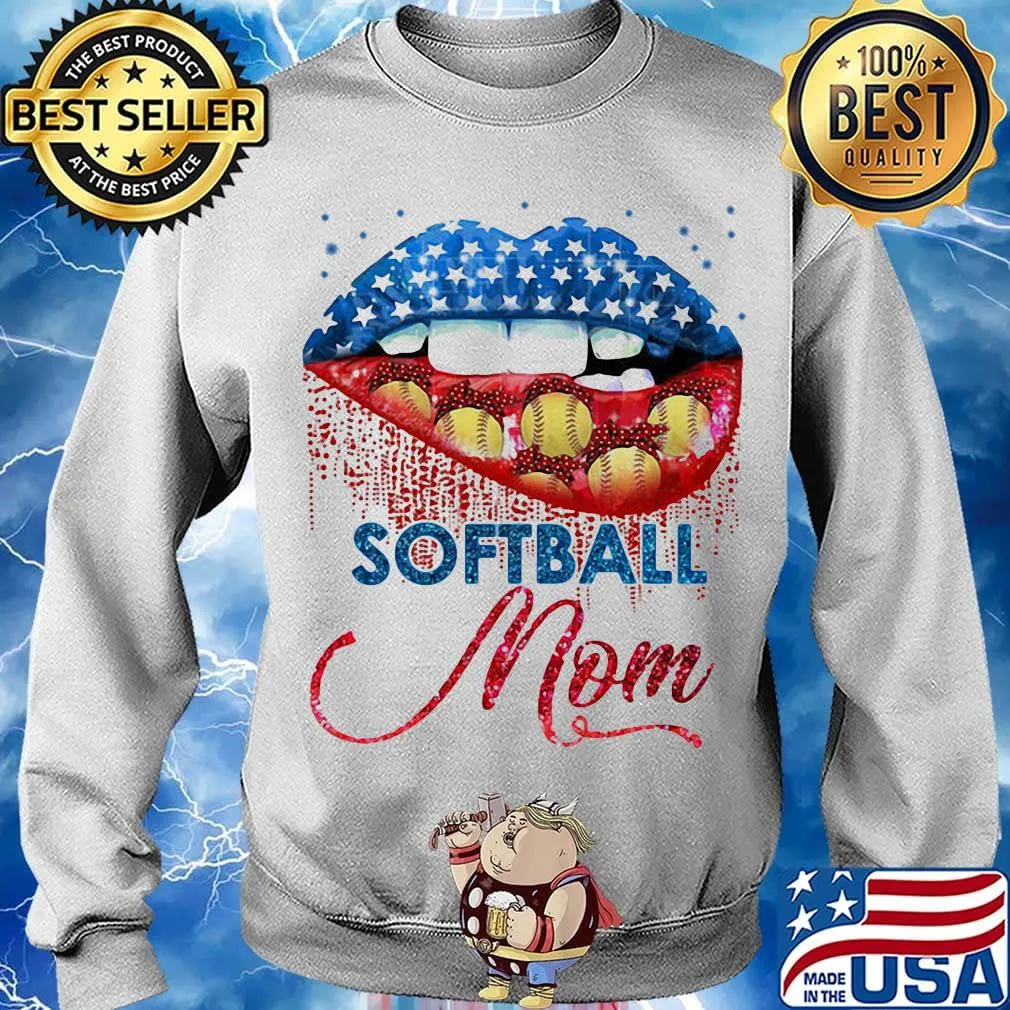 Softball Mom Lips Color Shirt Sweater