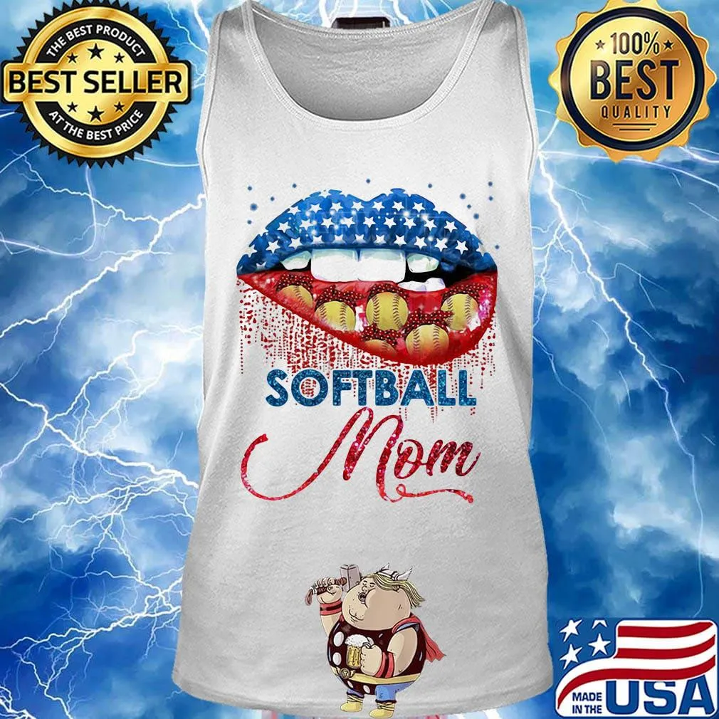Softball Mom Lips Color Shirt Tank top