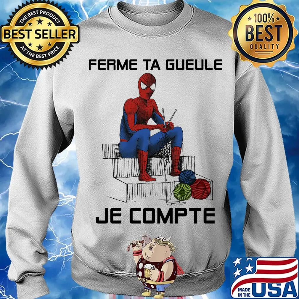 Spiderman knitting ferme ta gueule je compte s Sweater