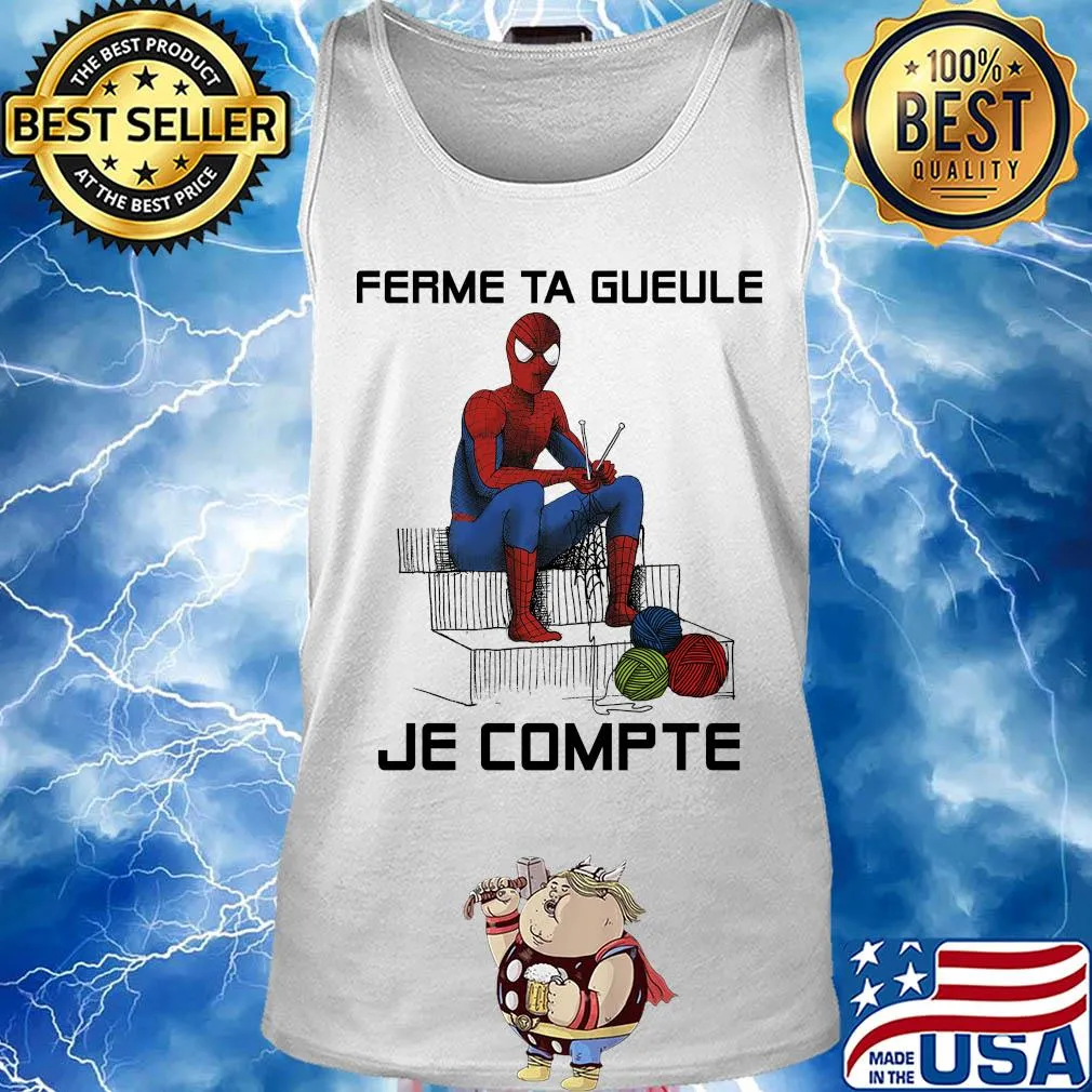 Spiderman knitting ferme ta gueule je compte s Tank top