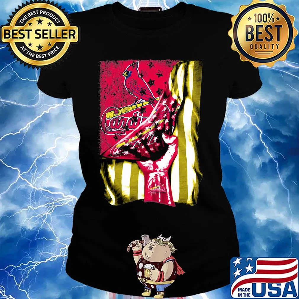 St.louis cardinals american flag independence day s Ladies tee