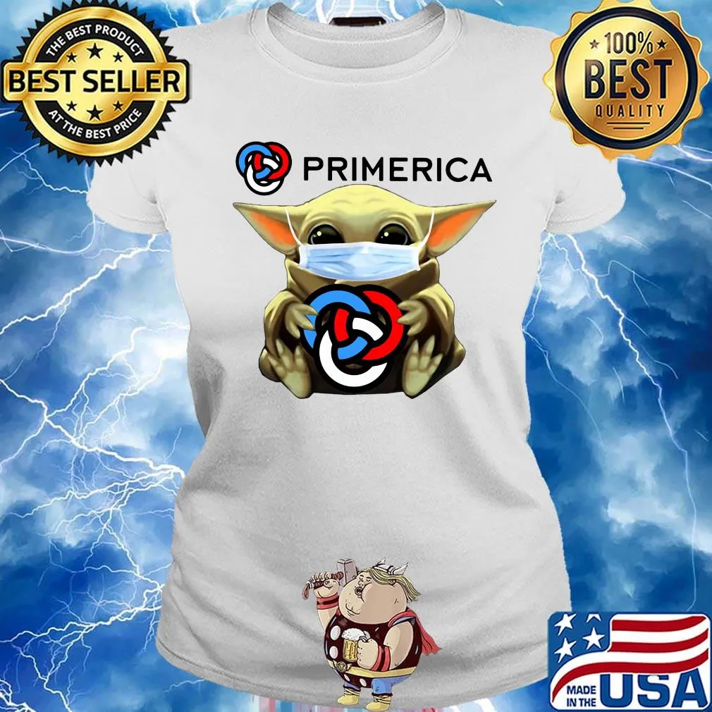 Star wars baby yoda mask hug primerica s Ladies tee