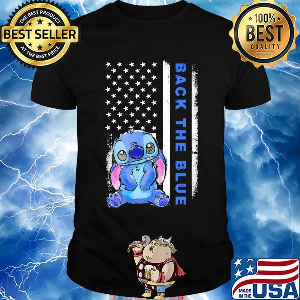 Stitch back the blue american flag independence day shirt
