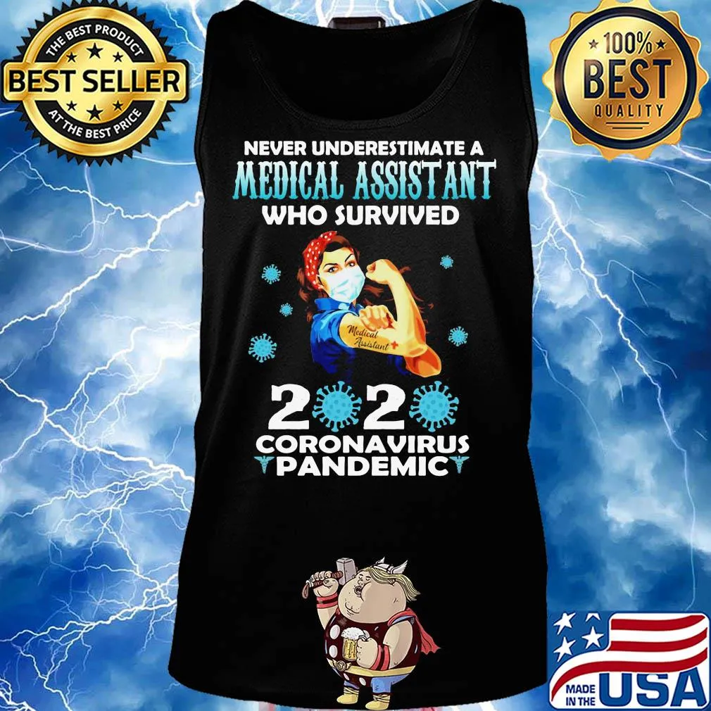 Strong woman mask never underestimate a medical assistant who survived 2020 coronavirus pandemic s Tank top
