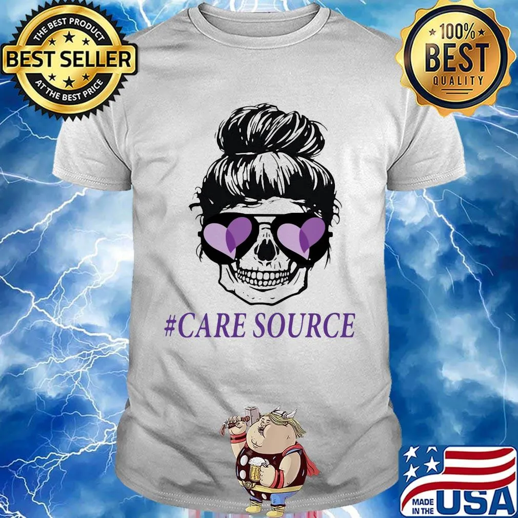 Sugar skull girl care source logo heart shirt