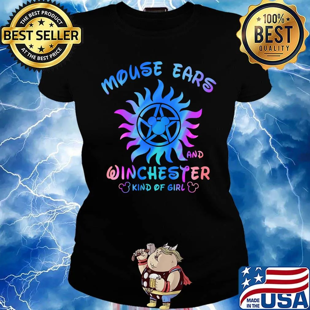 Supernatural mouse ears and winchester kind of girl s Ladies tee