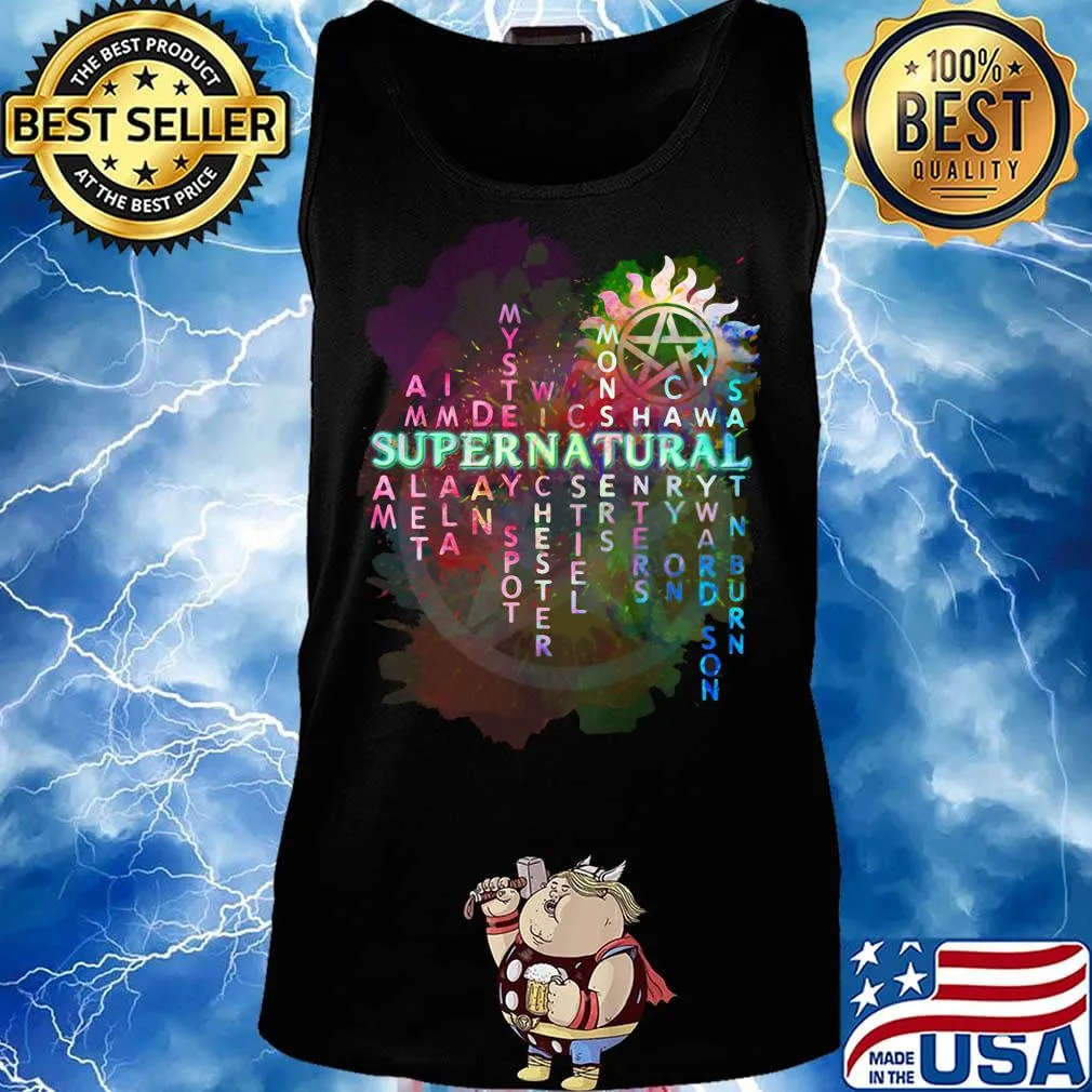 Supernatural sam amulet impala dean mystery spot winchester castiel monsters huters carry on my wayward son salt burn s Tank top