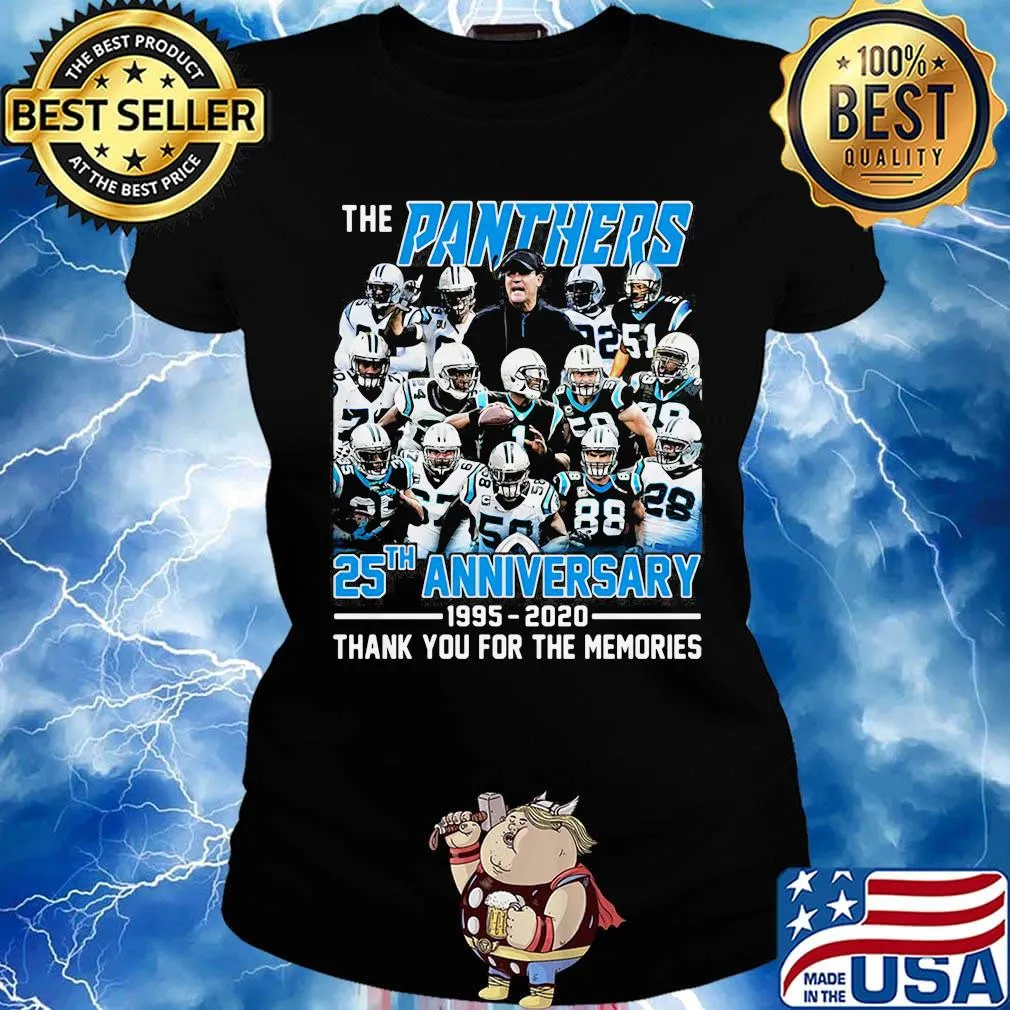 The carolina panthers 25th anniversary 1995 2020 thank you for the memories s Ladies tee
