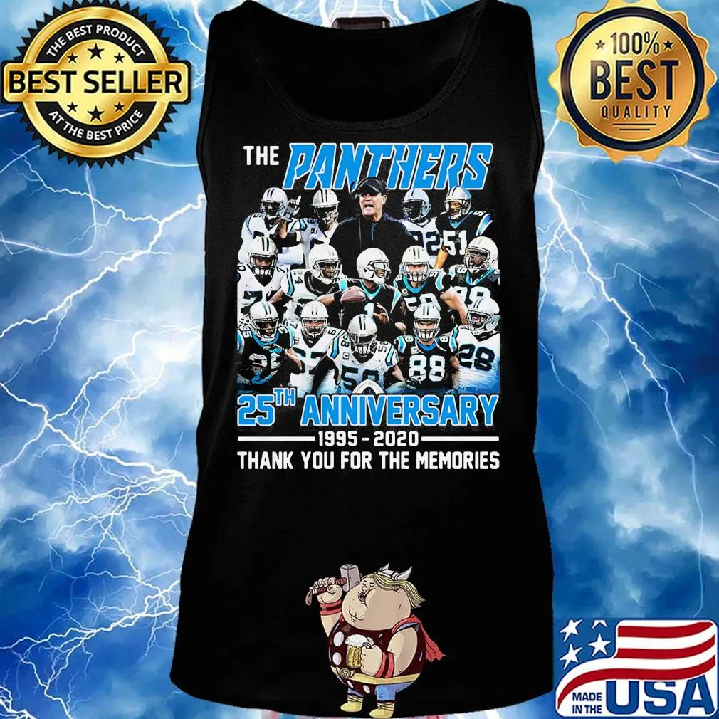The carolina panthers 25th anniversary 1995 2020 thank you for the memories s Tank top