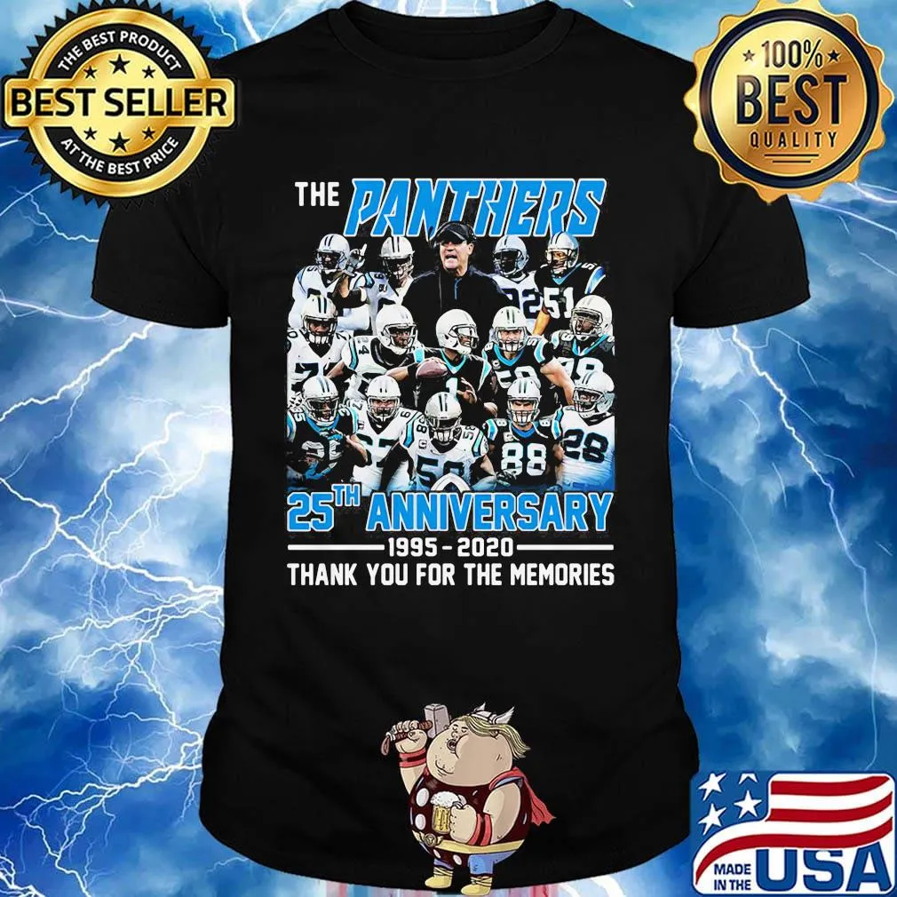 The carolina panthers 25th anniversary 1995 2020 thank you for the memories shirt