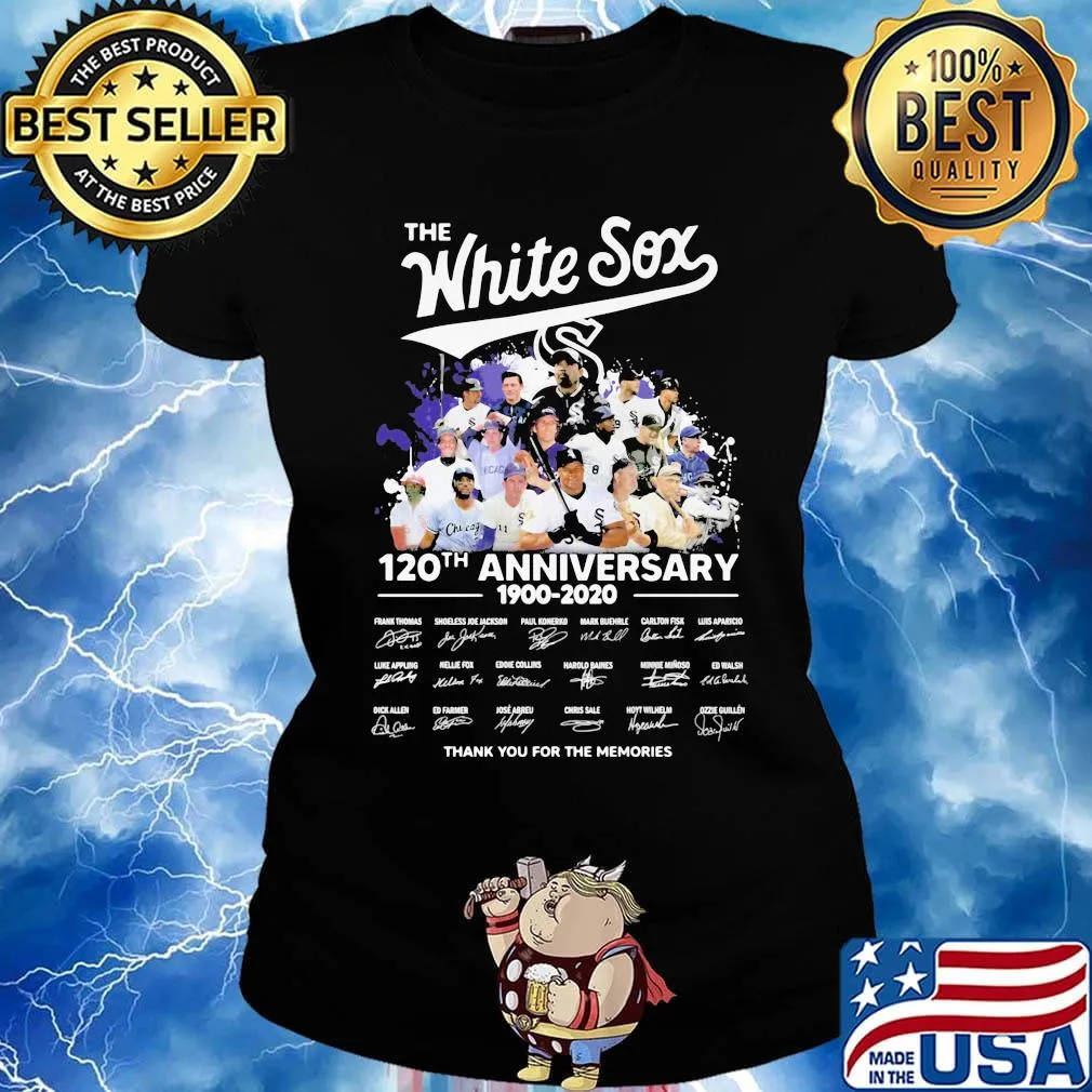 The chicago white sox baseball 120th anniversary 1900 2020 thank you for the memories signatures s Ladies tee